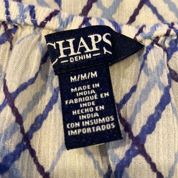 Pheasant style self tie neck blouse size med by chaps - Picture 5 of 7